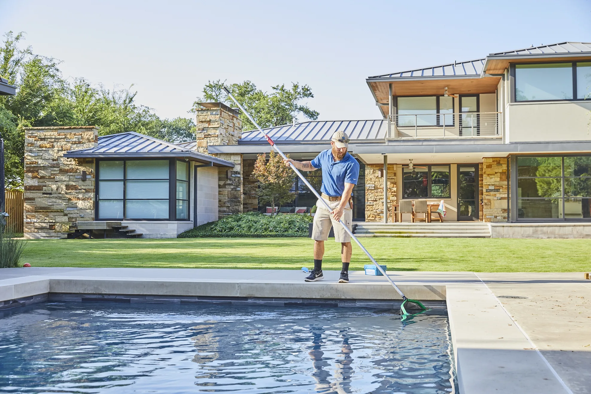 Weekly pool cleaning